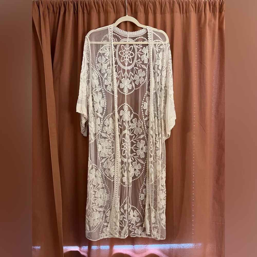 Everly sheer lace boho wedding cardigan